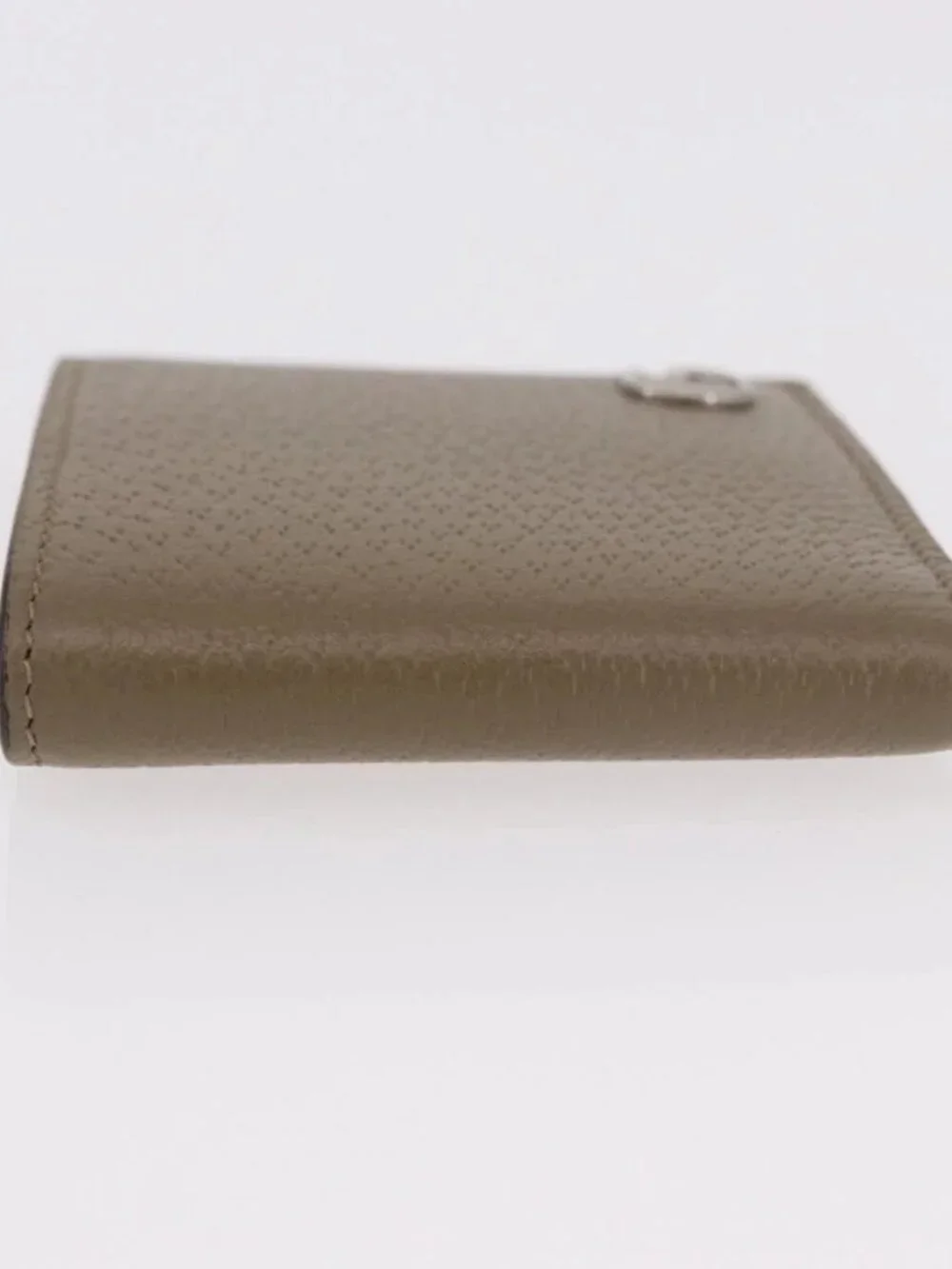GUCCI GG Marmont Wallet Leather Beige Silver 428726 Auth 186156M